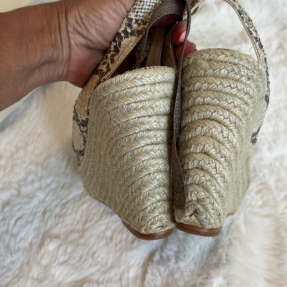 Coach Maritza Snake Espadrille Wedge Sandals - Picture 7 of 10